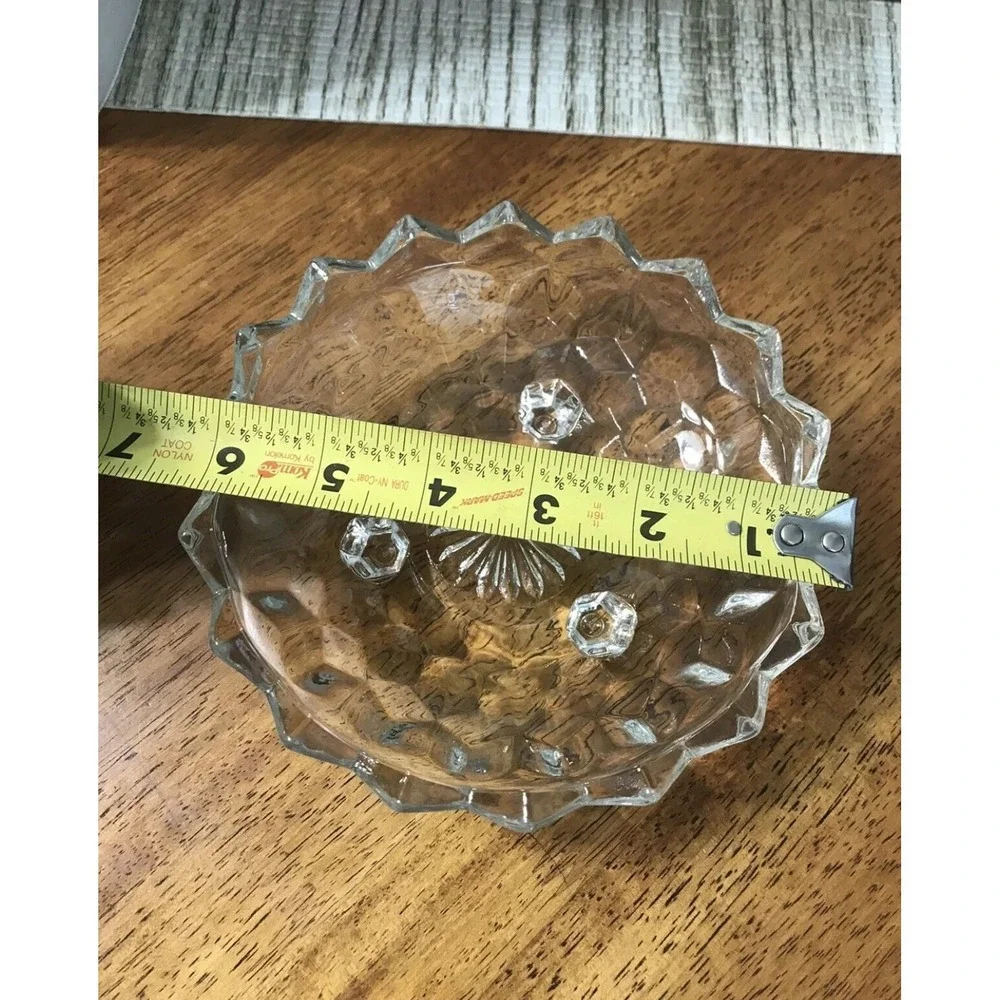Vintage Fostoria Candy Nut Trinket Dish Bowl Footed Scalloped Edge‎